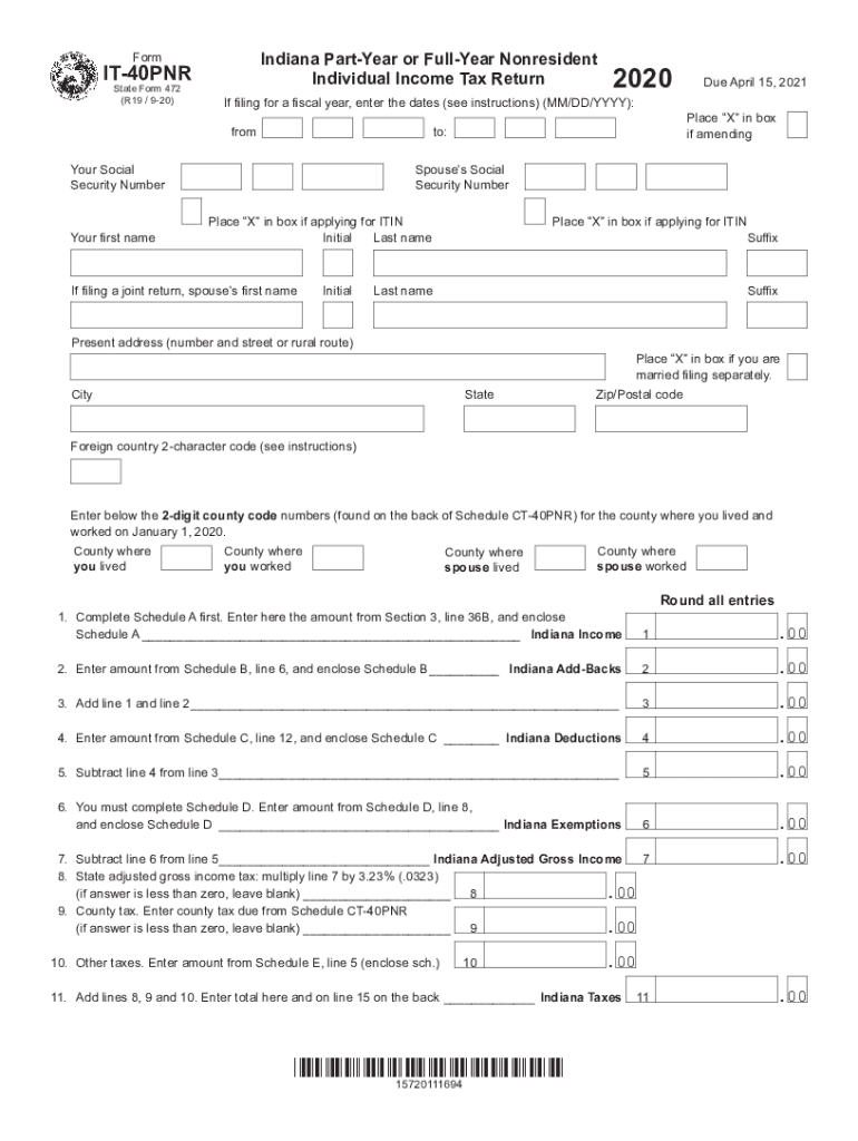Tax S State Of Indiana 2020 2025 Form Fill Out And Sign Printable PDF 