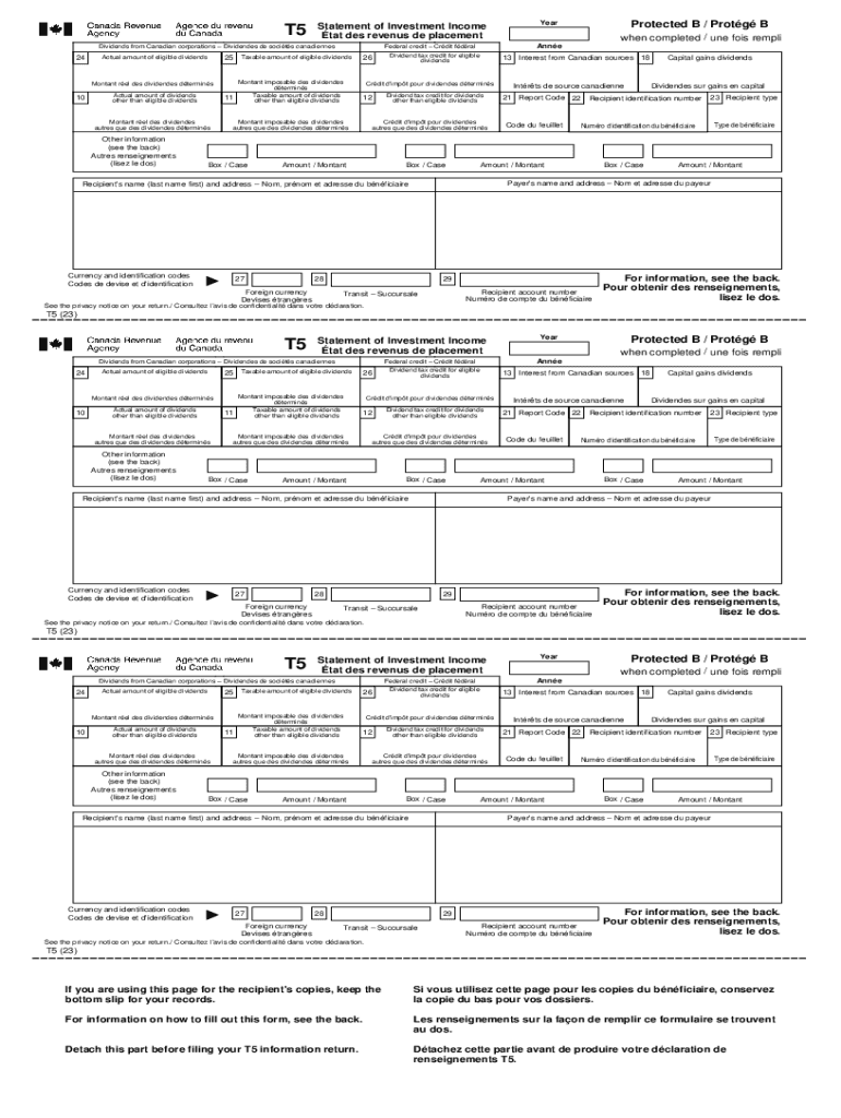 The T5 Statement Of Investment Income Tax Form Explained Fill Out And