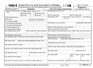 The Tax Times The Newly Issued Form 1042 S Foreign Person 39 s U S