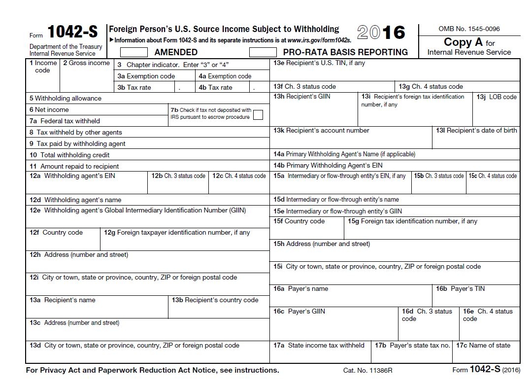 The Tax Times The Newly Issued Form 1042 S Foreign Person 39 s U S