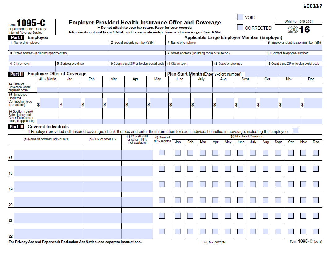 UPDATED Affordable Care Act Form 1095 C Methodist Health System