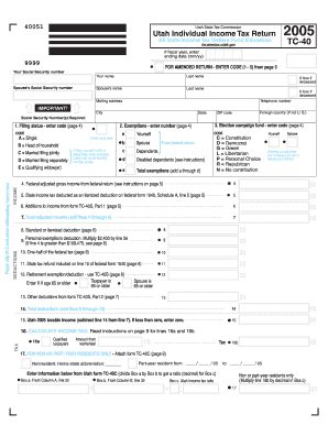 Utah State Income Tax Fill Online Printable Fillable Blank PdfFiller