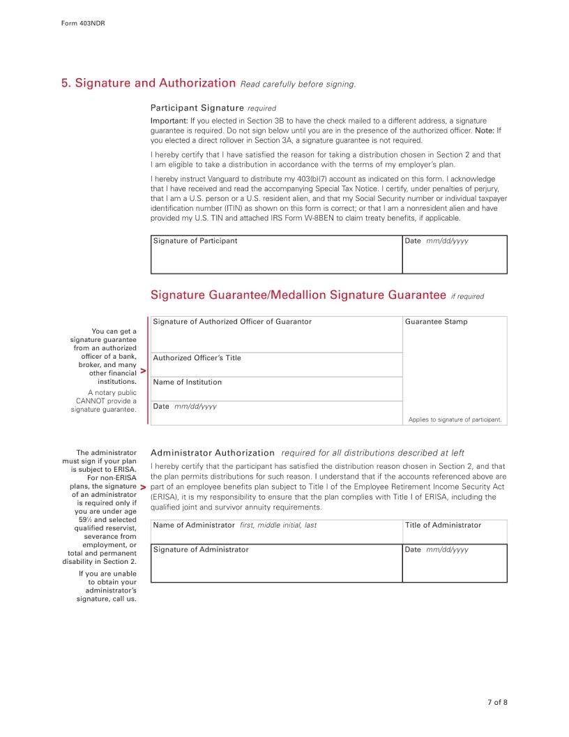 Vanguard 403 B Form Fill Out Printable PDF Forms Online