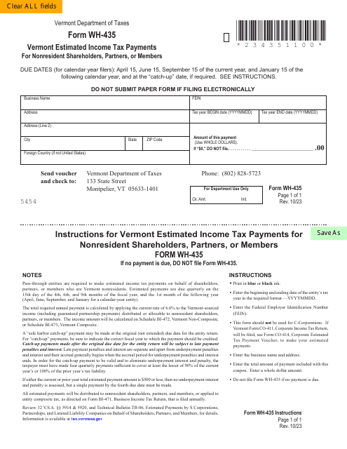 Vermont Tax Forms And Templates PDF Download Fill And Print For Free 