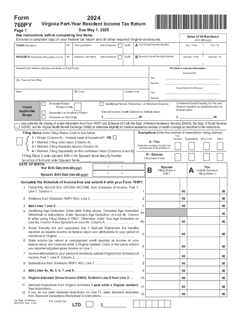 Virginia Resident Form Individual Income Tax Return Fill Out And Sign 
