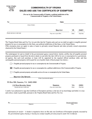 Virginia Tax Exemption Form Complete With Ease AirSlate SignNow