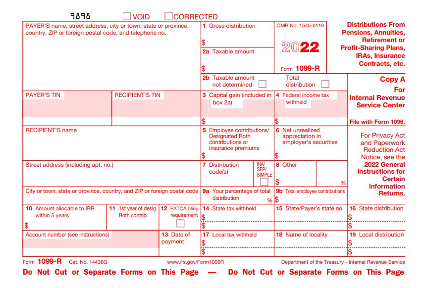 What Is A 1099 R Form Distributions From Pensions Annuities