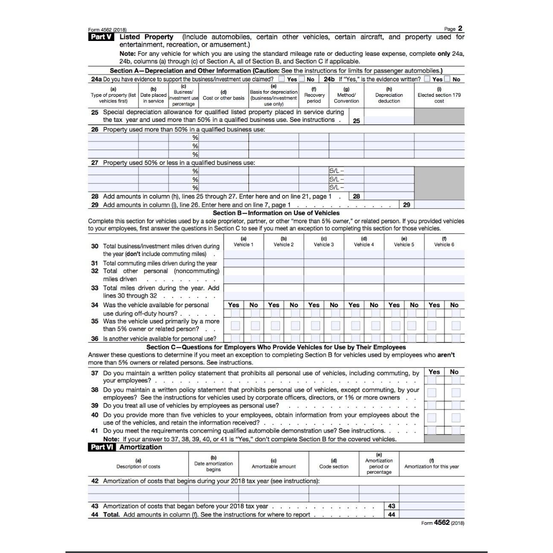 What Is The IRS Form 4562 