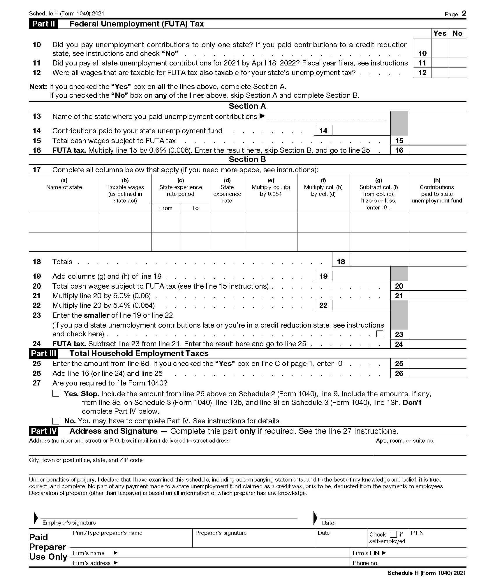 Who Should File IRS Schedule H 