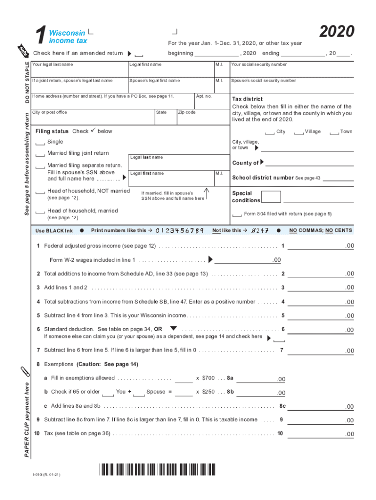 Wi Form 1 Fillable Printable Forms Free Online