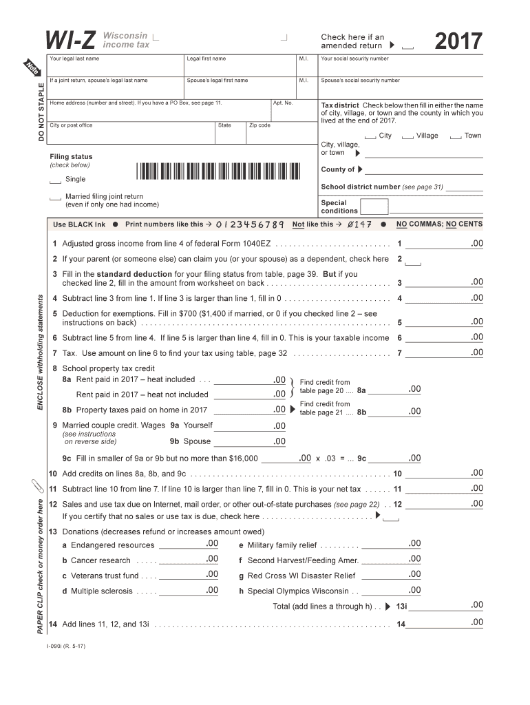 Wisconsin State Tax Form Fill Out Sign Online DocHub