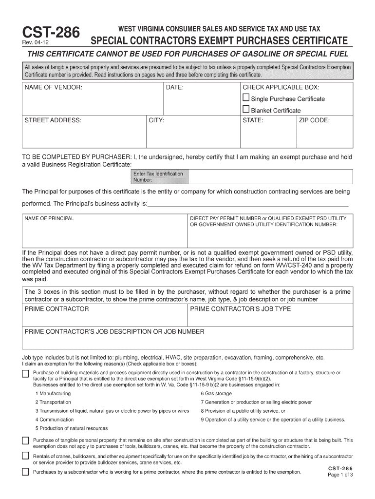 Wv Tax Exempt Form Fill Out Sign Online DocHub