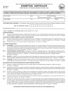 Wv Tax Exempt Form Fill Out Sign Online DocHub